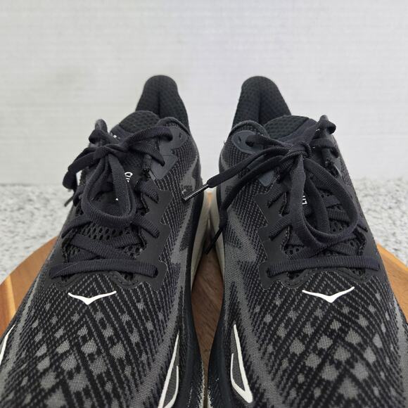 Hoka One One Clifton 9 Black White Athletic Gym Casual Running Shoe Mens 11.5 D - Picture 7 of 13